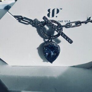 BOMB PARTY TANZANITE AND CZ ON HEMATITE PLATING